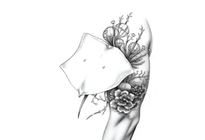 stingray, coral, jellyfish tattoo idea