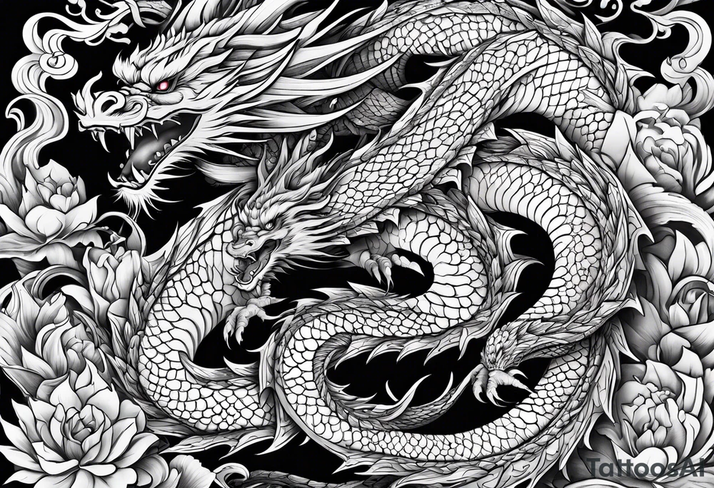 roaring dragons tattoo idea