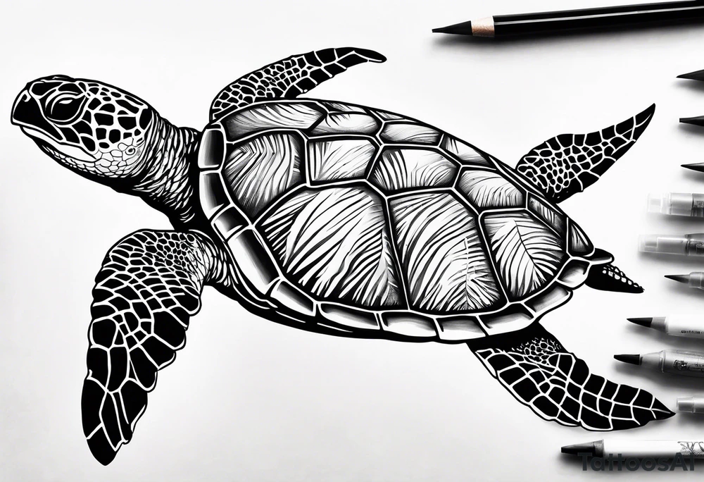 sea turtle tattoo idea