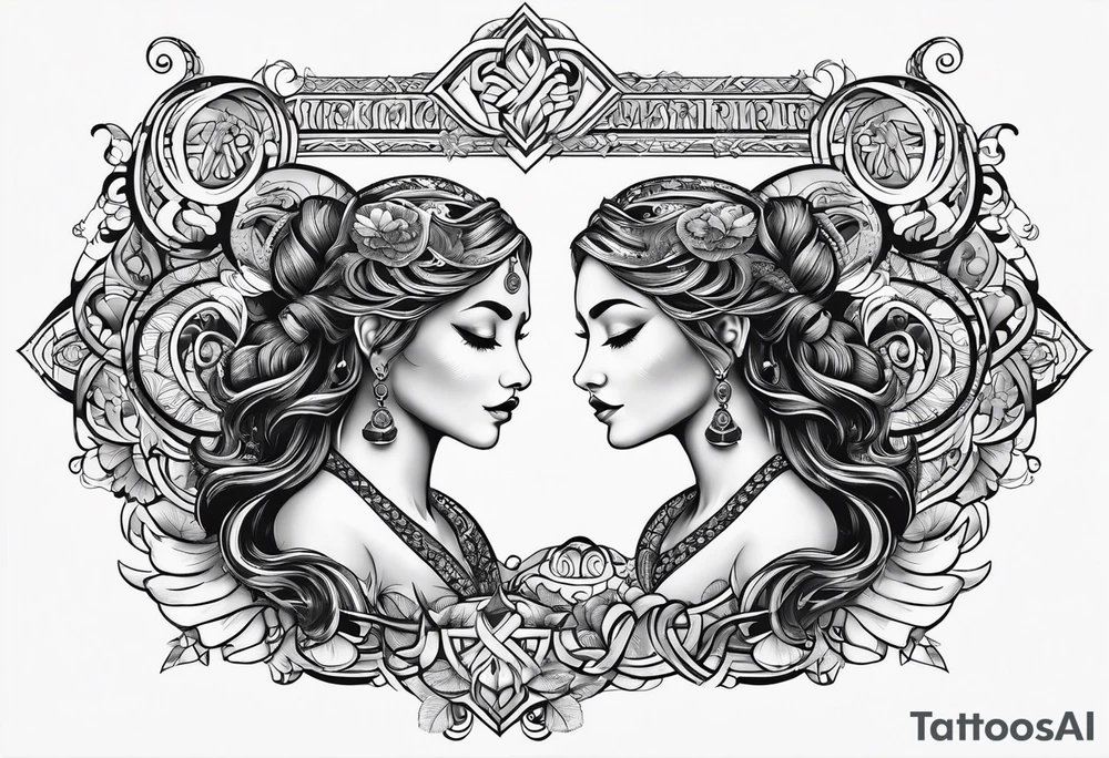Gemini zodiac sign tattoo idea