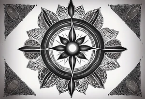strength, small, sun cross ,  elegant, 
 vishap tattoo idea