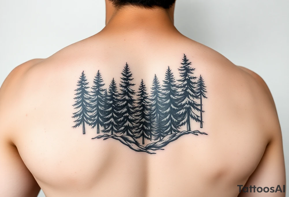 Coniferous forest forearm tattoo sleeve tattoo idea