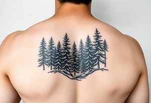 Coniferous forest forearm tattoo sleeve tattoo idea