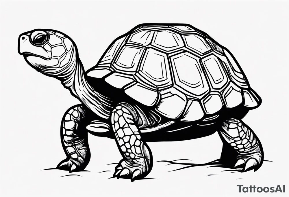 Small cute one line cartoonish tortoise reminding you to go slow tattoo idea