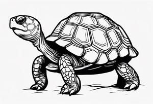 Small cute one line cartoonish tortoise reminding you to go slow tattoo idea
