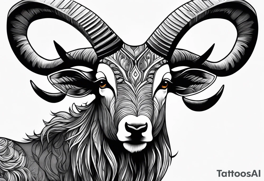 Leshy riding mouflon tattoo idea