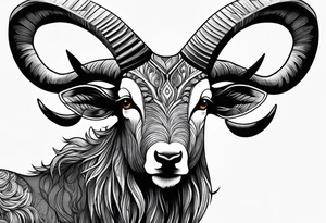 Leshy riding mouflon tattoo idea