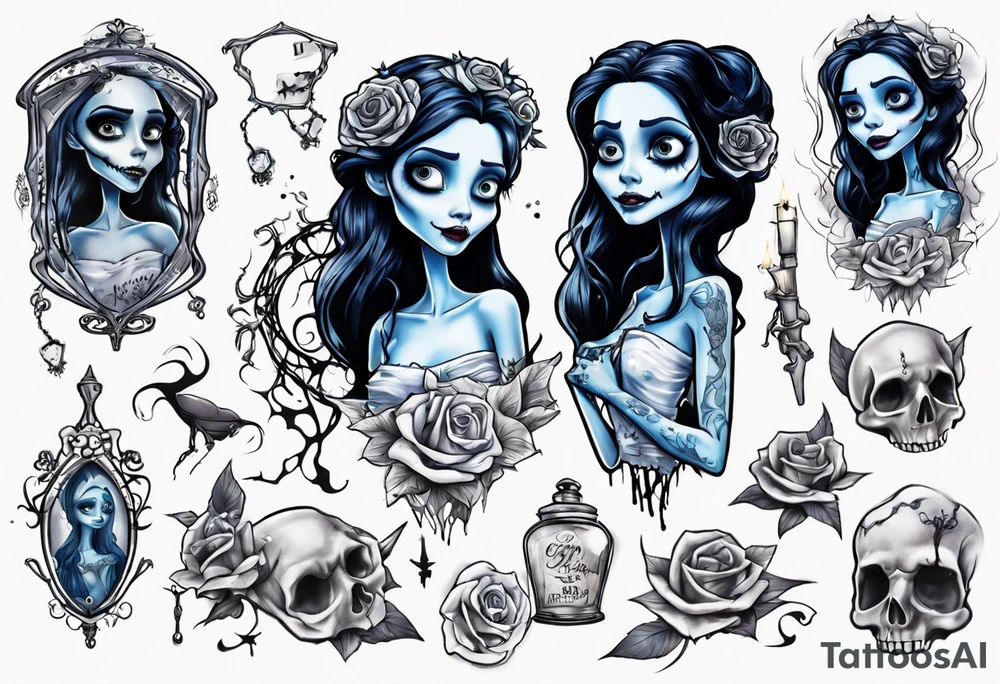 corpse bride film Emely tattoo idea