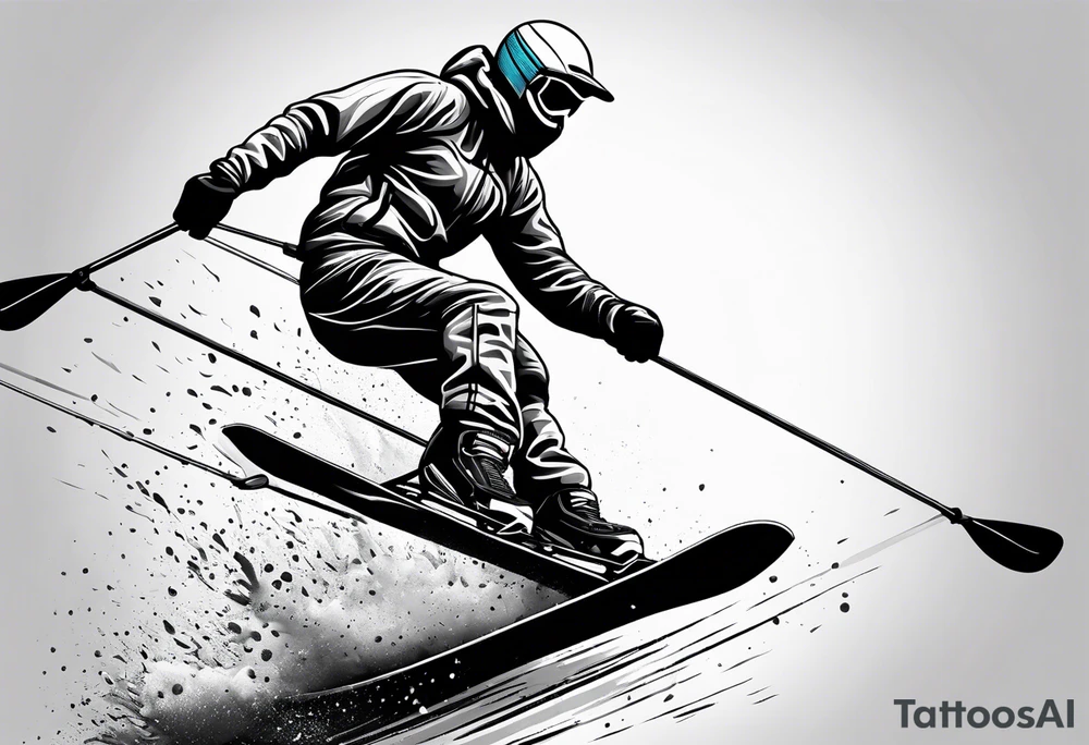 snow skier, water skier and mountain biking tattoo idea