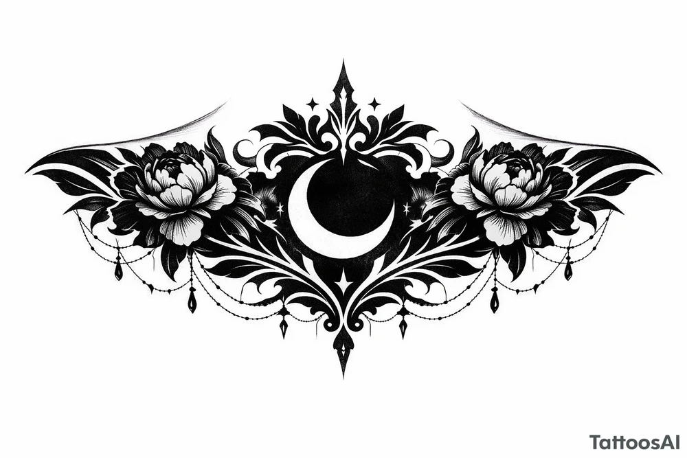 neckline tattoo along the collarbone tattoo idea