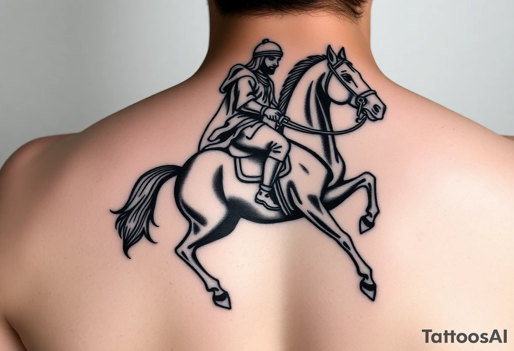Arabian on a horse with a sword tattoo idea