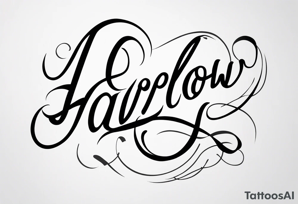 Harlow written in cursive tattoo idea