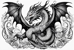 dragon, strength, pisces, water, instinct, phoenix, small tattoo idea