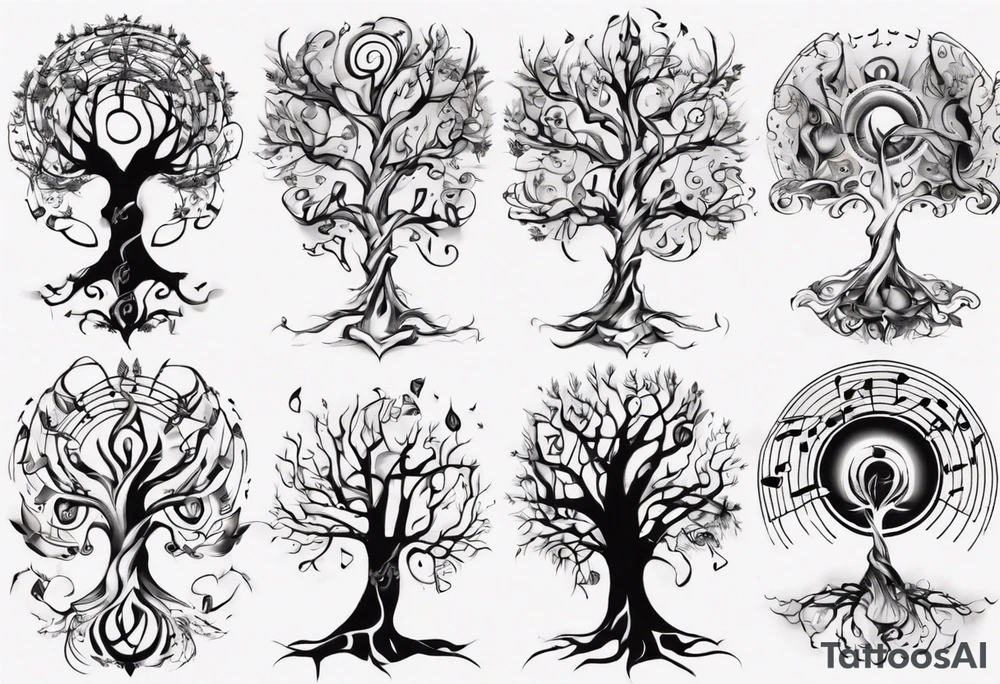 music tree tattoo idea