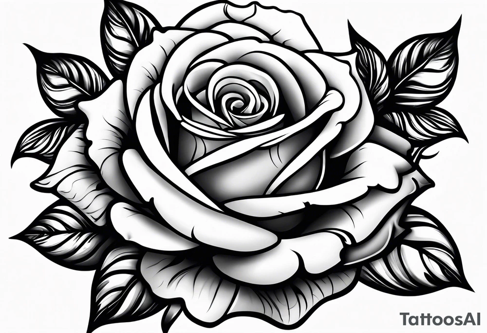 A rose tattoo with names engraved in the petals and to finish skeleton bone fingers tattoo idea