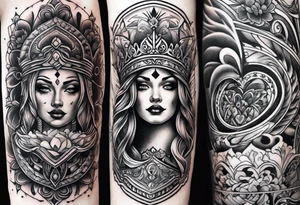 Deck of cards forearm sleeve tattoo idea
