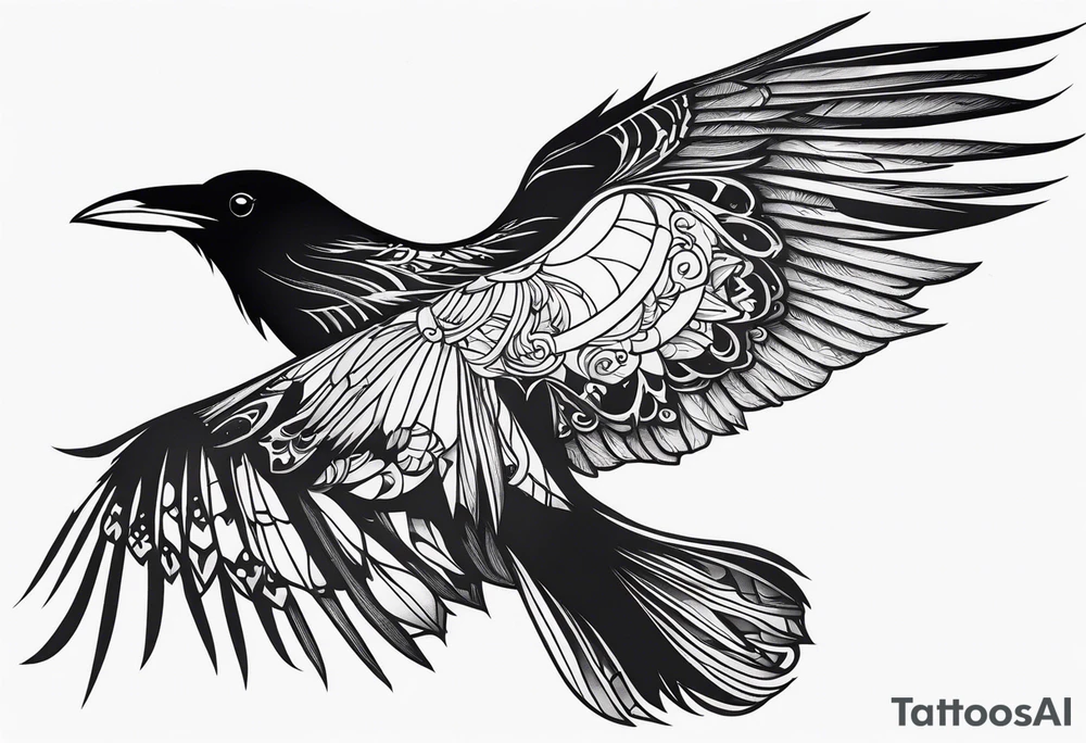 A witch's Raven tattoo idea