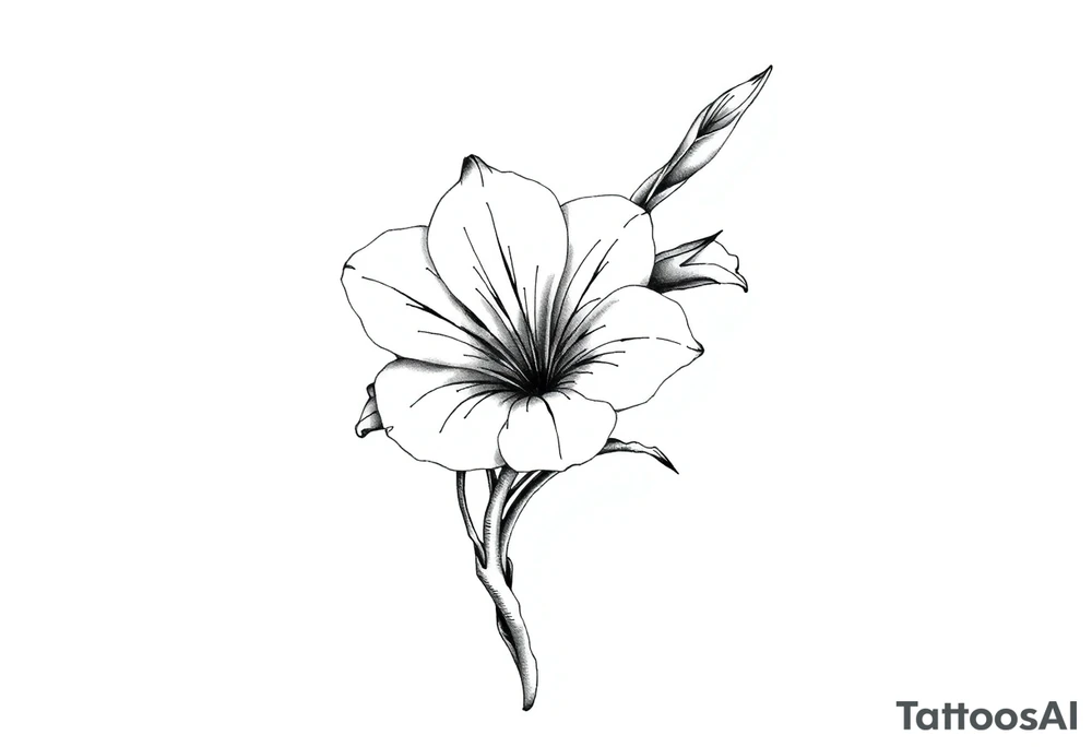 Large gladiolus stem tattoo idea