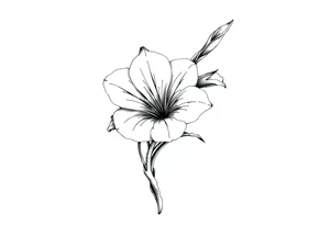 Large gladiolus stem tattoo idea