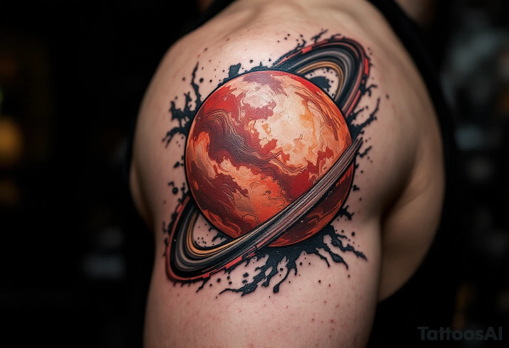 Red planet tattoo idea