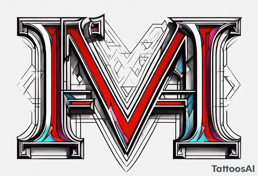The letters AR together with the words always ready going down the side of the letters tattoo idea