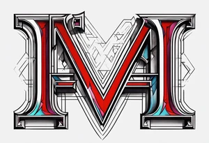 The letters AR together with the words always ready going down the side of the letters tattoo idea