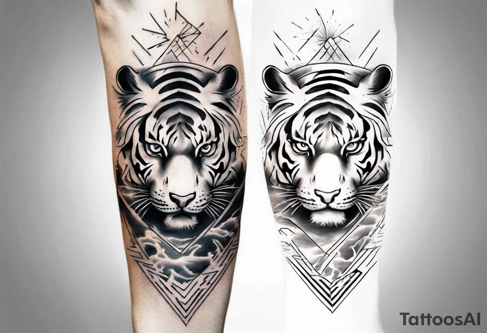 Tiger Warrior sleeve tattoo with lightning and the sun
Forearm sleeve tattoo idea Tiger Warrior sleeve tattoo with lightning and the sun
Forearm sleeve tattoo idea