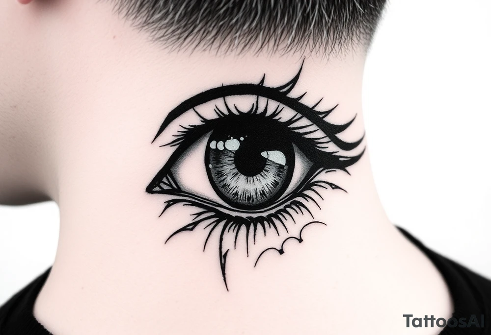 EYE WITH WINHS nd the reflection in the eye of what it sees tattoo idea