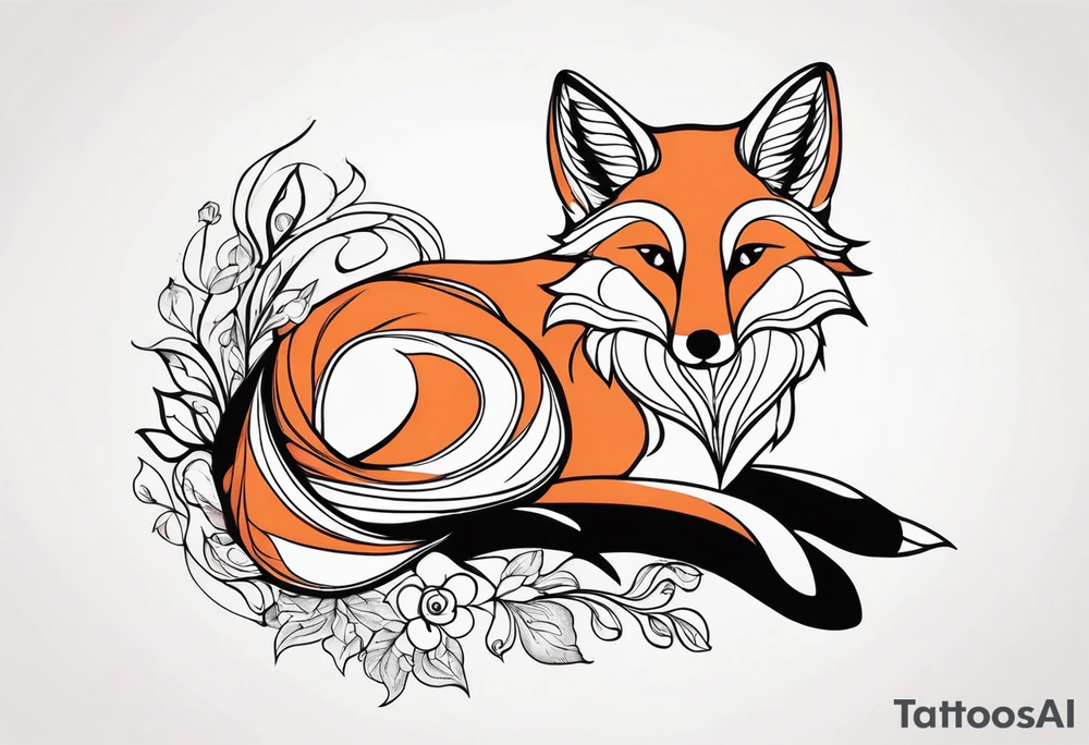 Whimsical Fox tattoo idea