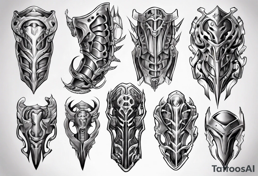 Leg armor tattoo idea