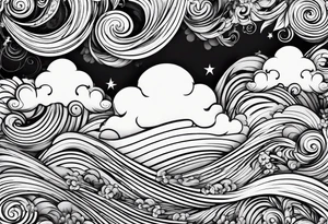 swirly clouds, swirls, minimalist, smooth tattoo idea