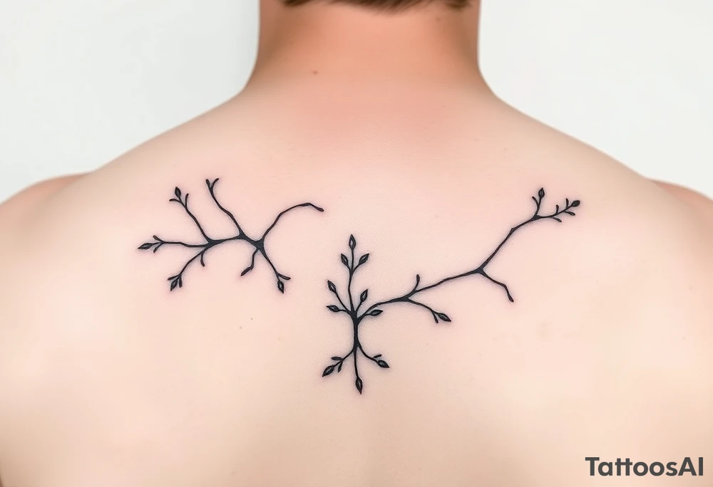 thin simple clean vines with small branch off tattoo idea