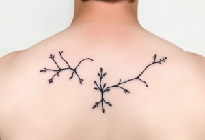 thin simple clean vines with small branch off tattoo idea