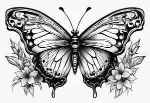 book music weed butterfly tattoo idea