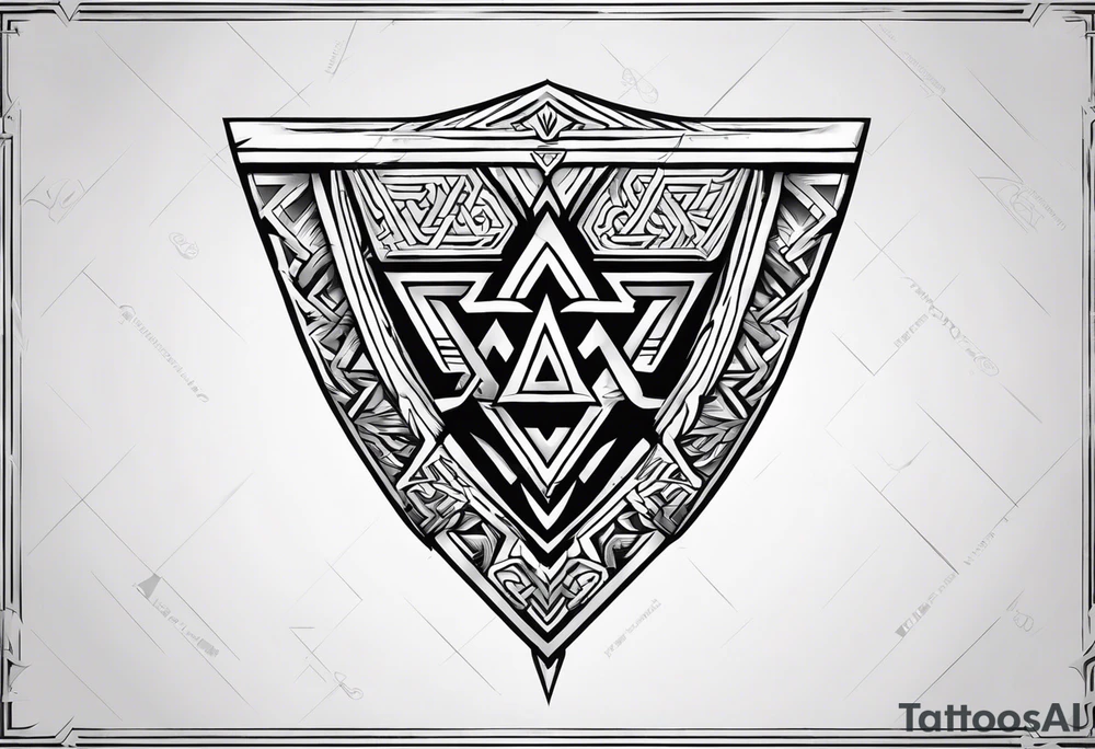 Valhalla sword shield valknut shield tattoo idea