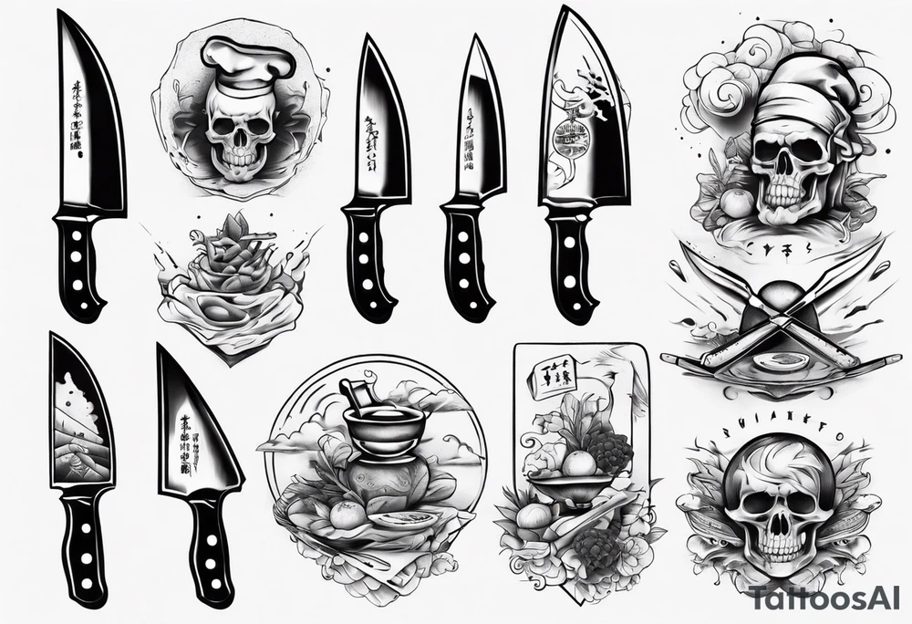 Japanese Chef Knife tattoo idea