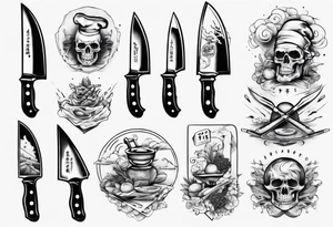 Japanese Chef Knife tattoo idea