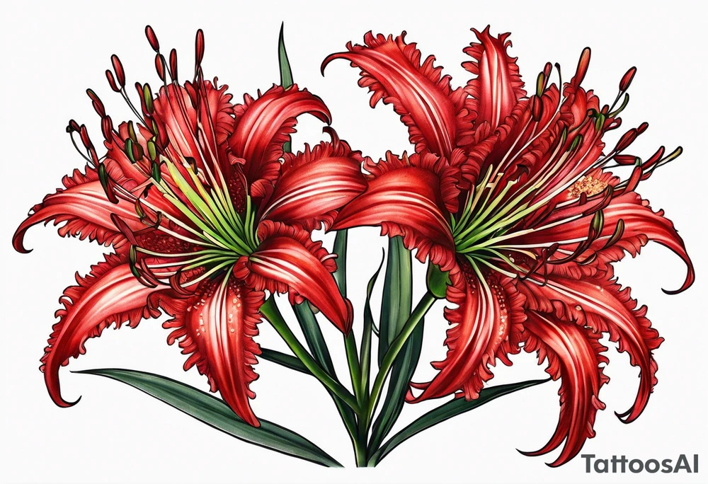 Red spider lilies tattoo idea