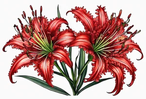 Red spider lilies tattoo idea