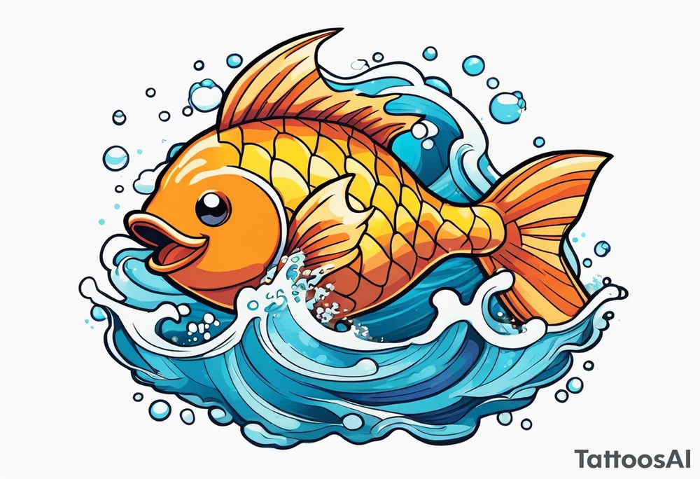 Magikarp Pokemon in the ocean. tattoo idea