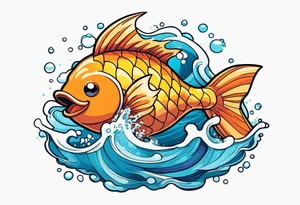 Magikarp Pokemon in the ocean. tattoo idea