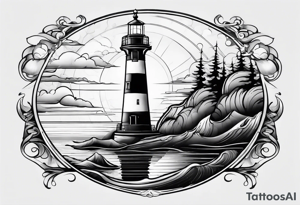 blade, saturn, lighthouse tattoo idea