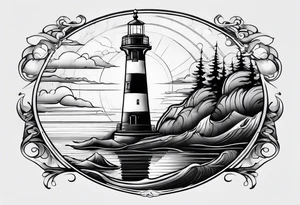blade, saturn, lighthouse tattoo idea
