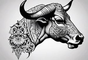 Bull skeleton tattoo idea