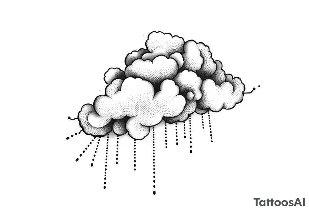 Storm clouds and rain tattoo idea