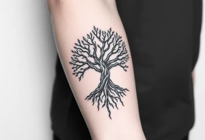 tree of life with cosmic roots and celestial branches tattoo idea