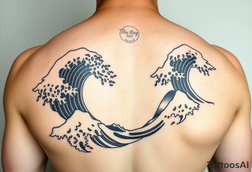japanese waves filler tattoo idea
