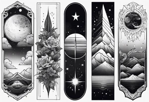 straight line, space, nature, long shaped tattoo idea