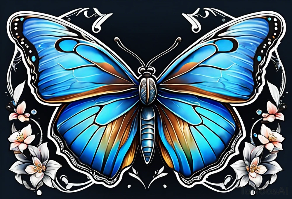Blue morpho butterfly tattoo idea
