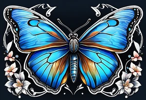 Blue morpho butterfly tattoo idea